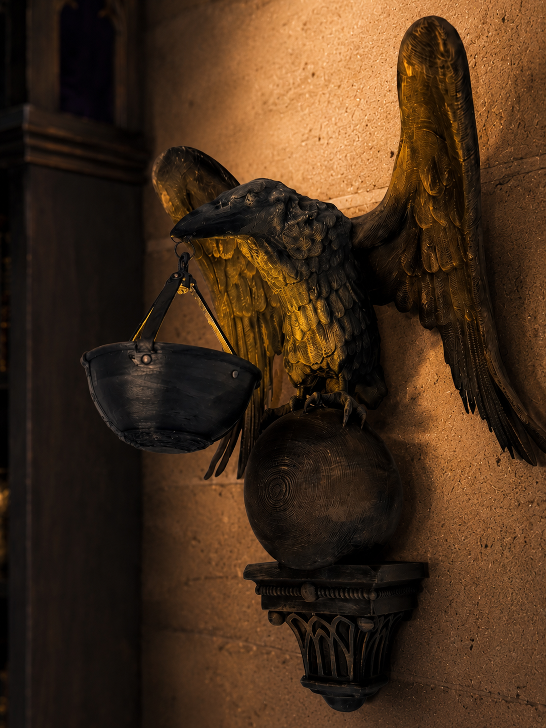 Gothic Raven Wall Sconce